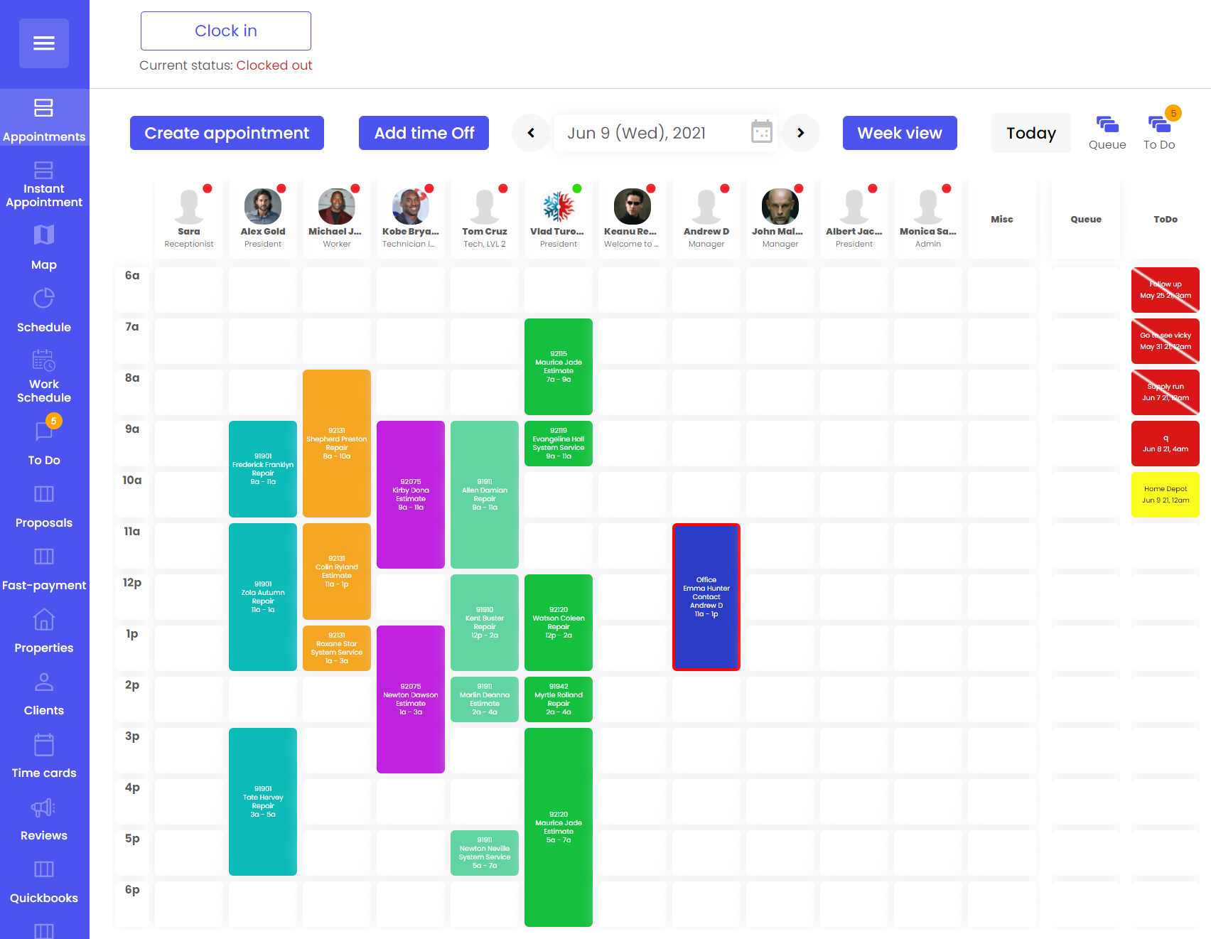 Create New Field Appointment