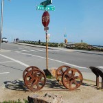 These street car wheels were found by the City Public Works Department in 2005. They were unearthed during construction on a Laurel Street water main.
