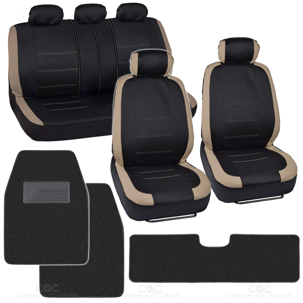 13pc seat covers floor mats for car black beige w hefty trim mats quot venice quot ebay 13pc seat covers floor mats for car black beige w hefty trim mats quot venice quot ebay