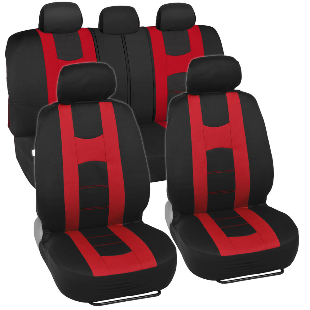 Red On Black Striped Car Seat Covers Auto Interior Racing