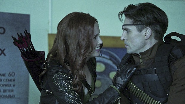 .Arrow--"Suicidal Tendencies"--Image AR317A_0032b--Pictured (L-R): Amy Gumenick as Cupid and Michael Rowe as Floyd Lawton/Deadshot--Photo: The CW--é 2015 The CW Network, LLC. All rights reserved.