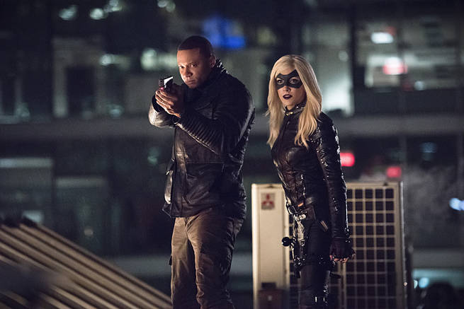 Arrow -- "Al Sah-Him" -- Image AR321A_0231b -- Pictured (L-R): David Ramsey as John Diggle and Katie Cassidy as Black Canary -- Photo: Dean Buscher/The CW -- é 2015 The CW Network, LLC. All Rights Reserved.