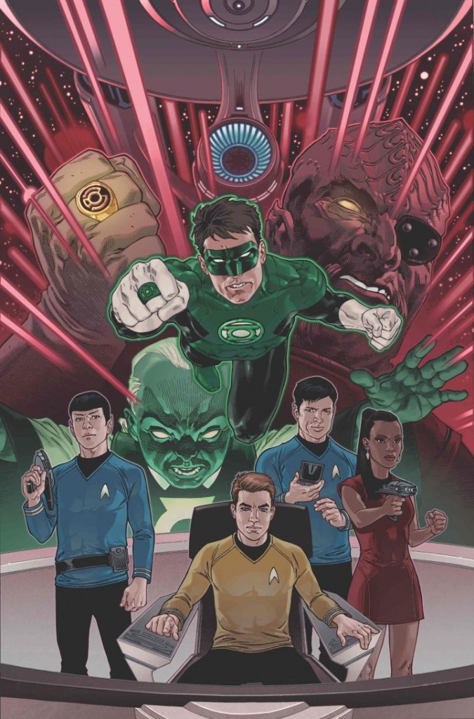 "Star Trek/Green Lantern: The Spectrum War" variant cover by Gabriel Rodriguez.