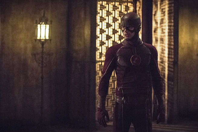 Arrow -- "My Name is Oliver Queen" -- Image AR323A_0236b -- Pictured: Grant Gustin as Barry Allen / The Flash -- Photo: Cate Cameron/The CW -- é 2015 The CW Network, LLC. All Rights Reserved.