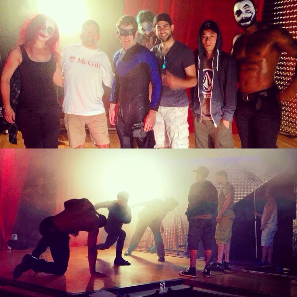 The stunt crew build an epic battle