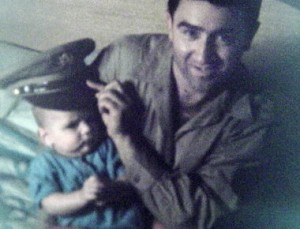 Jerry Siegel holds his son Mike