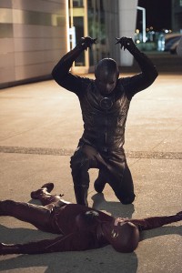 The Flash -- "Enter Zoom" -- Image FLA206A_0423b.jpg -- Pictured (L-R): Grant Gustin as The Flash and Zoom -- Photo: Dean Buscher/The CW -- é 2015 The CW Network, LLC. All rights reserved.