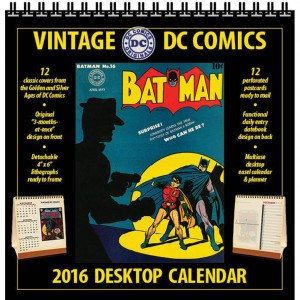 VINTAGE DC COMICS 2016 DESKTOP CALENDAR $14.95