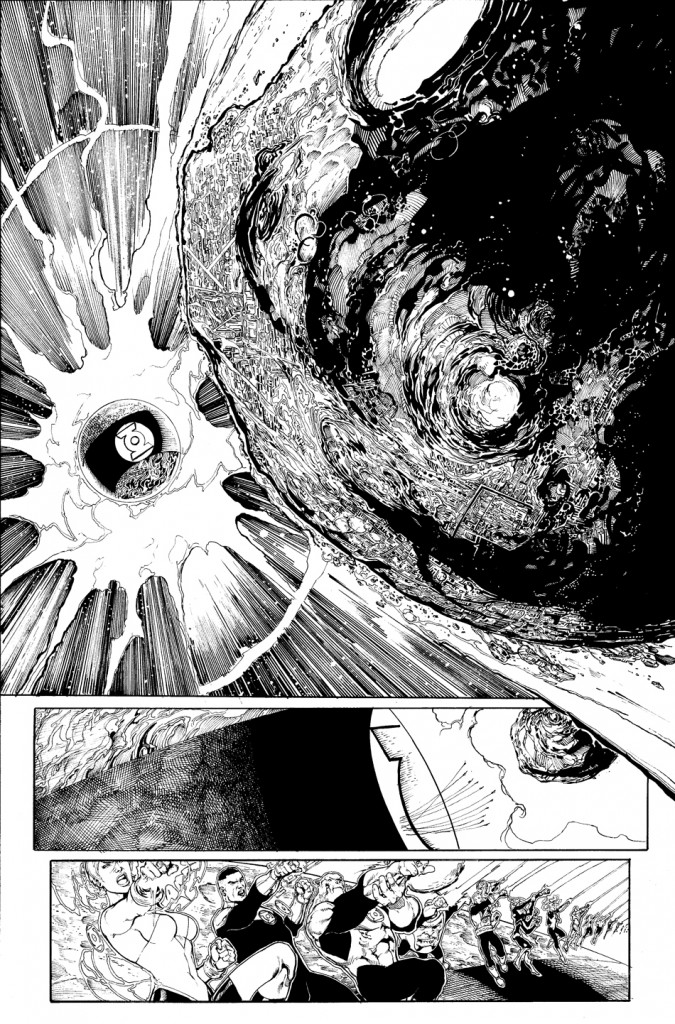 Interior black and white page for GREEN LANTERN CORPS: EDGE OF OBLIVION Issue #1 by Van Sciver