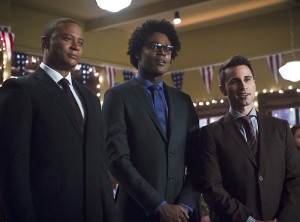 Arrow -- "Dark Waters" -- Image AR409B_0071b.jpg -- Pictured (L-R): David Ramsey as John Diggle, Echo Kellum as Curtis Holt and Chenier Hundal as Paul -- Photo: Diyah Pera/ The CW -- é 2015 The CW Network, LLC. All Rights Reserved.