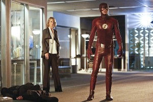 The Flash -- "The Reverse Flash Returns" -- Image FLA211b_0188b -- Pictured (L-R): Grant Gustin as The Flash and Amanda Pays as Christina McGee -- Photo: Bettina Strauss/The CW -- é 2016 The CW Network, LLC. All rights reserved.