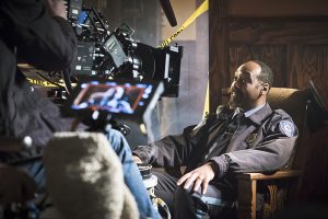 The Flash -- " The Runaway Dinosaur" -- Image: FLA221a_bts_0298b.jpg -- Pictured: Jesse L. Martin as Detective Joe West -- Photo: Katie Yu/The CW -- é 2016 The CW Network, LLC. All rights reserved.