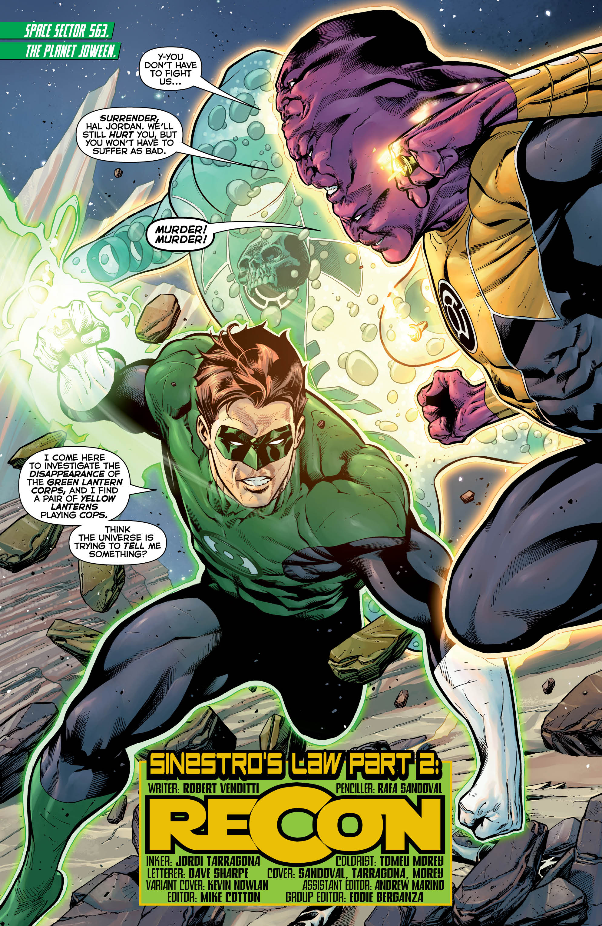 Images from Hal Jordan and the Green Lantern Corps #2 from DC Comics.
