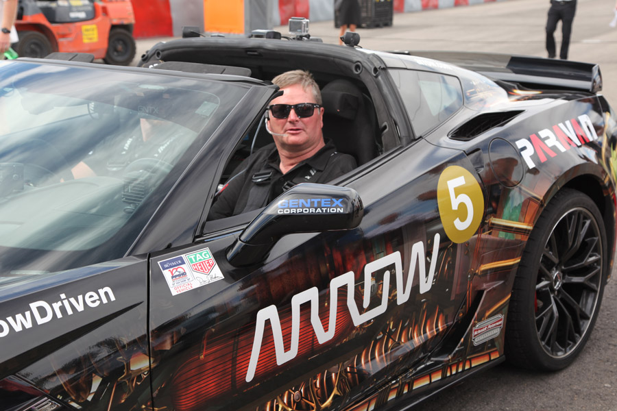 Sam Schmidt driving a Corvette C7 Z06