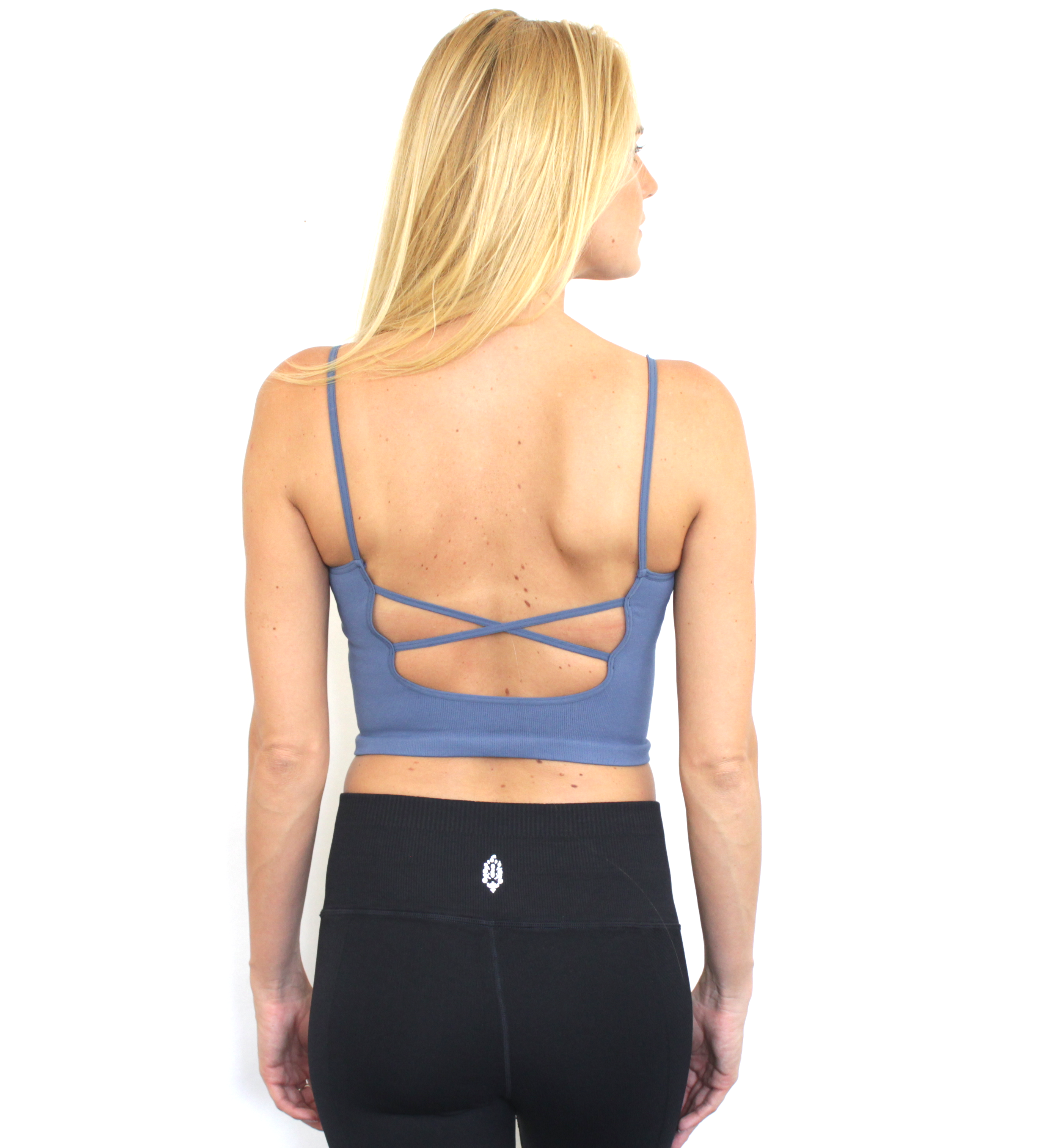 New Free People Womens Seamless Activewear Strappy Back Tighten Up Tank Top $30