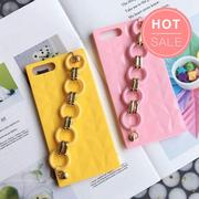 Bright Color Rhombus iPhone Case with Metal Chain