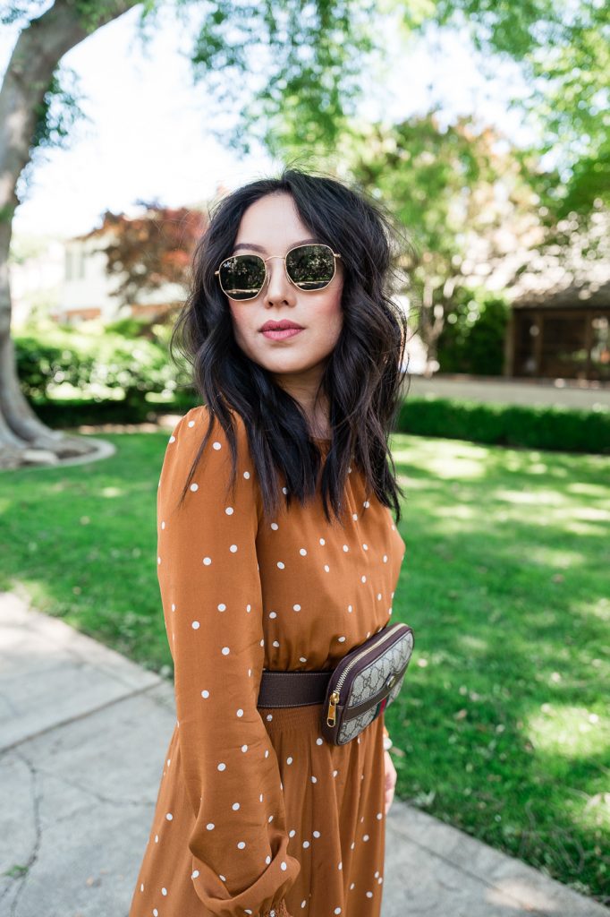 sezane polka dot dress