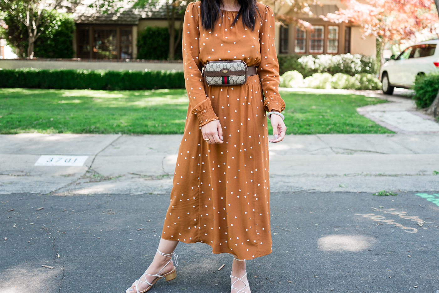 sezane polka dot dress
