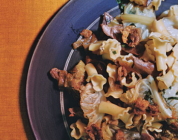Pasta with Confit Duck and Savoy Cabbage Pasta with Confit Duck and Savoy Cabbage
