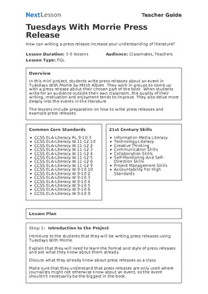 Essay on Tuesdays With Morrie - Essay on Tuesdays With Morrie When I ...