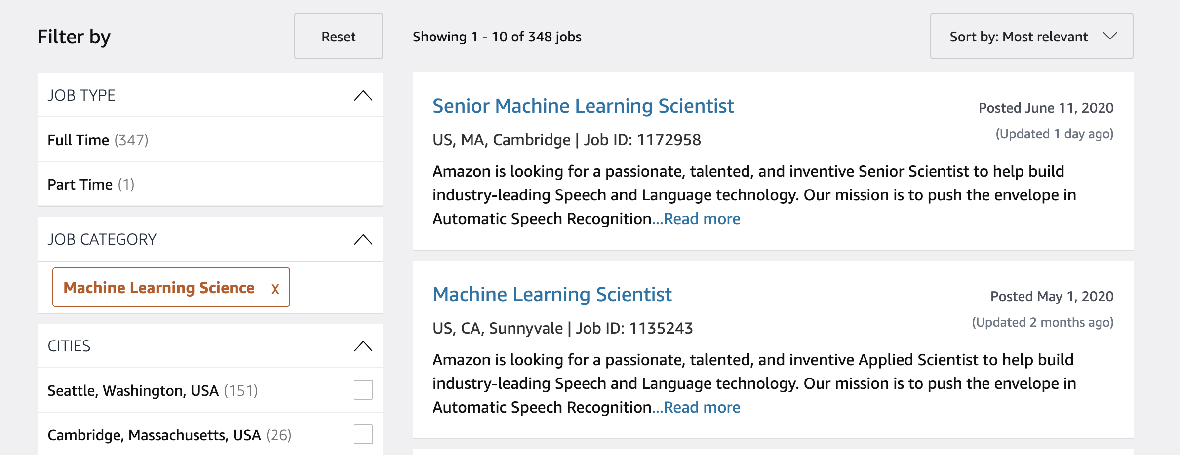 Photo of machine learning jobs at Amazon