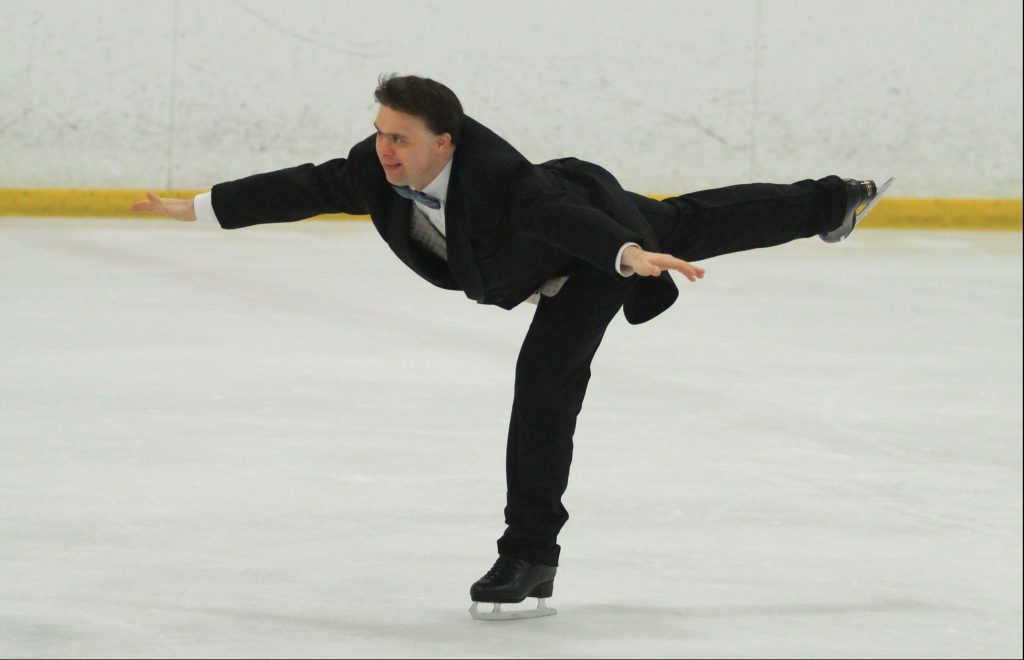 Ian R skating for Special Olympics