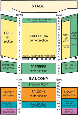 Mello Center for the Performing Arts Seating Map