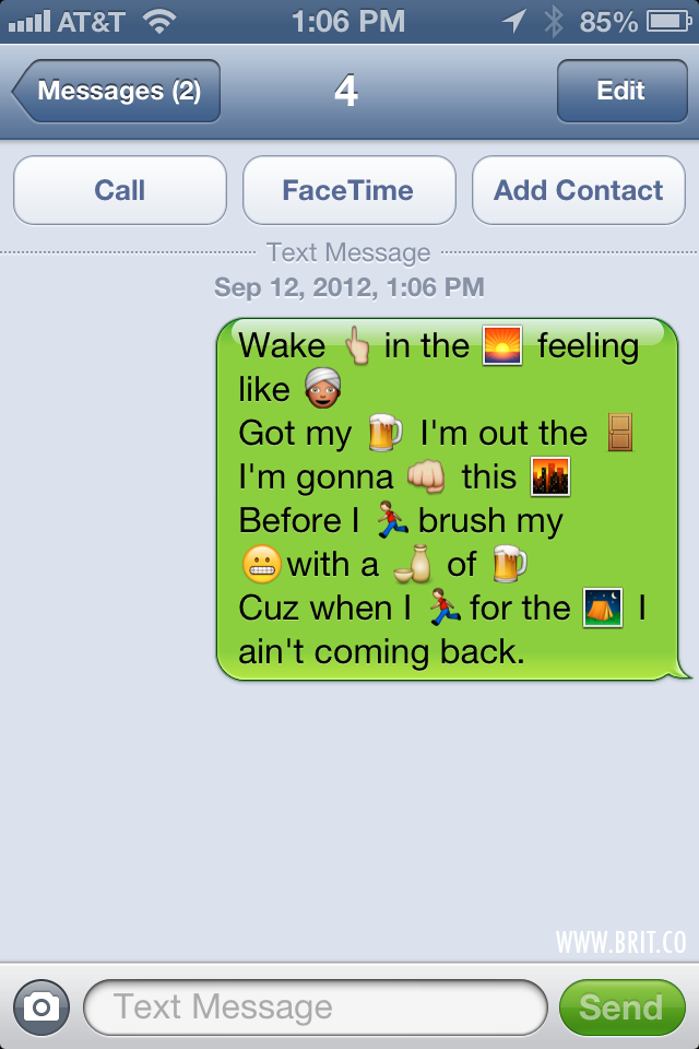 Popular Song Lyrics in iOS Emoticon Form Brit + Co