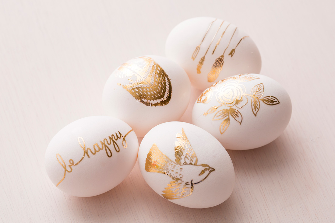 Temporary Tattoos + Easter Eggs = The Easiest Egg Decorating Hack Ever Brit + Co