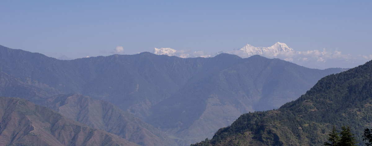 First view of the Himalayas