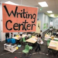 Photo of classroom layout showing use of space for varied activities