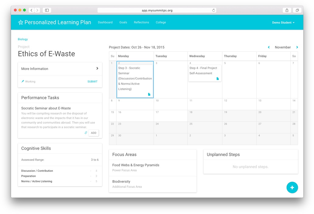 This is a screenshot of a project in the Summit PLP. This is a screenshot of a project in the Summit PLP.