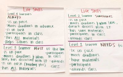 Poster defining four life skills levels