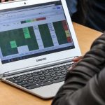 Photo closeup of laptop screen showing mastery data dashboard