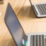 Photo closeup of two laptops