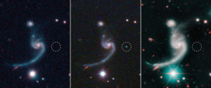 Three panels illustrating the life of a supernova