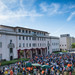 Participants in Pasadena's March for Science gather on Beckman Lawn