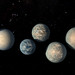 Illustration of seven TRAPPIST-1 planets