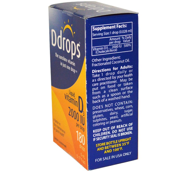 Ddrops Liquid Vitamin D3 2000 IU 1Source