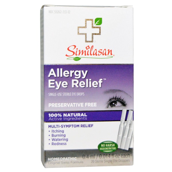 Similasan Allergy Eye Relief Eye Drops 20 Sterile SingleUse Droppers