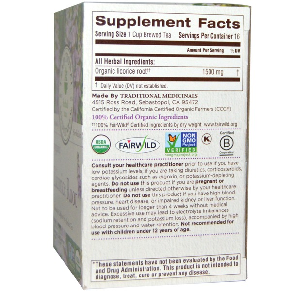 Traditional Medicinals Herbal Teas Organic Licorice Root Naturally