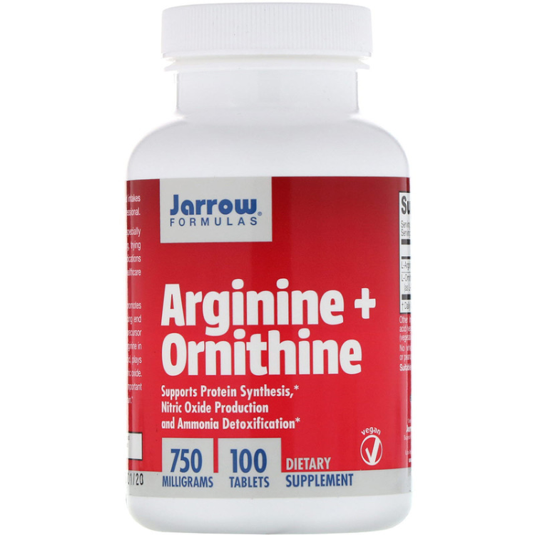 Jarrow Formulas Arginine + Ornithine 750 Mg 1Source