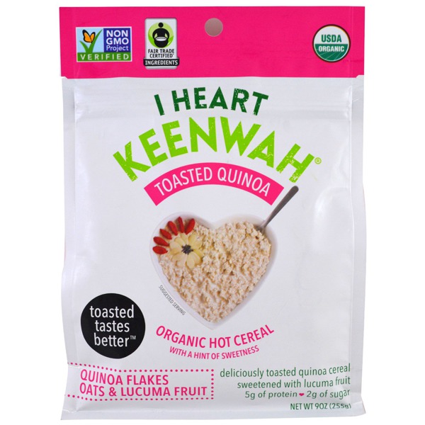 I Heart Keenwah Toasted Quinoa Organic Hot Cereal Quinoa Flakes Oats