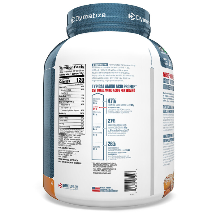 Dymatize Nutrition ISO100 Hydrolyzed 100 Whey Protein Isolate Cinnamon