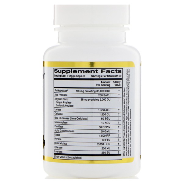 California Gold Nutrition Digestive Enzymes Broad Spectrum Vegetarian