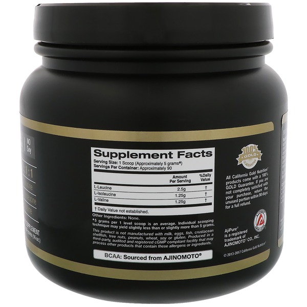 California Gold Nutrition BCAA Ajipure Branched Chain Amino Acids