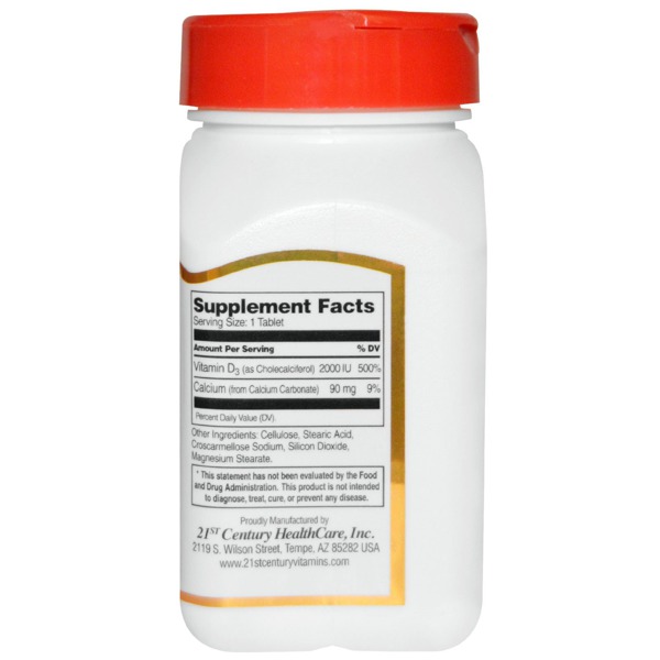 21St Century Vitamin D3 Super Strength 2000 IU 1Source