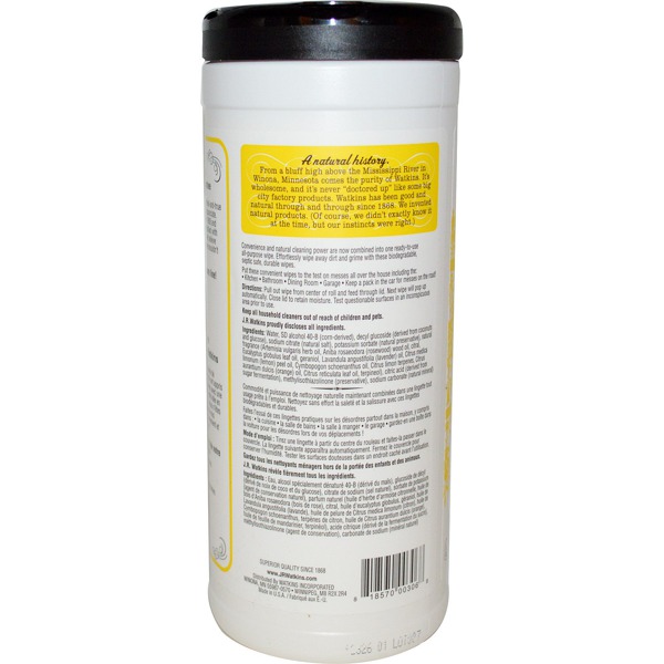 J R Watkins Wipes All Purpose Lemon 1Source