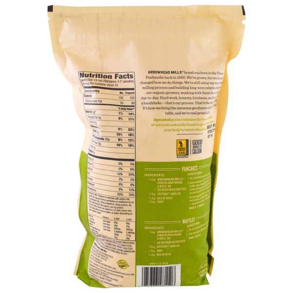 Arrowhead Mills Organic Sprouted Grain Pancake & Waffle Mix 1Source