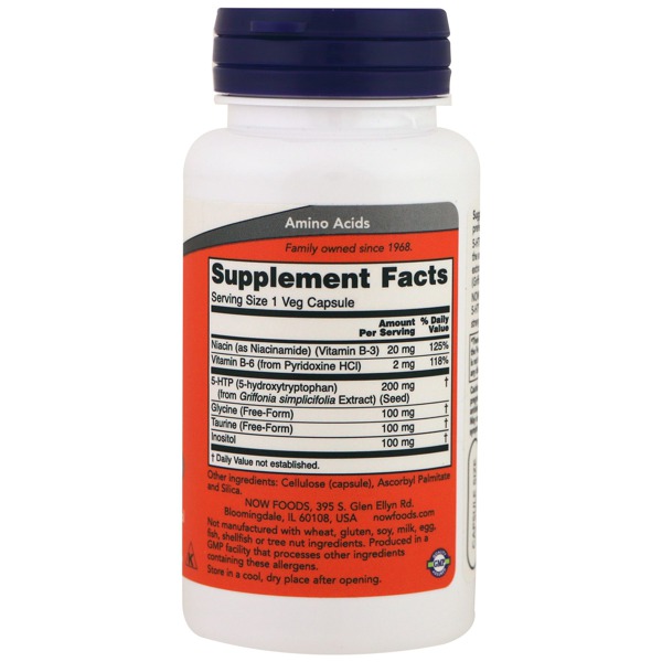 Now Foods, 5HTP Double Strength 200 Mg 1Source